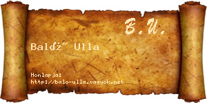 Baló Ulla névjegykártya